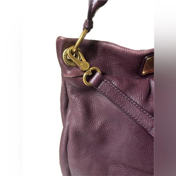 Marc by Marc Jacobs Classic Q Hillier Burgundy Leather Hobo Shoulder Bag - Picture 3 of 16